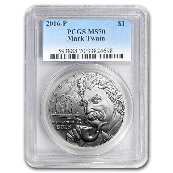 2016-P Mark Twain $1 Silver Commem MS-70 PCGS 2016-P Mark Twain $1 Silver Commem MS-70 PCGS